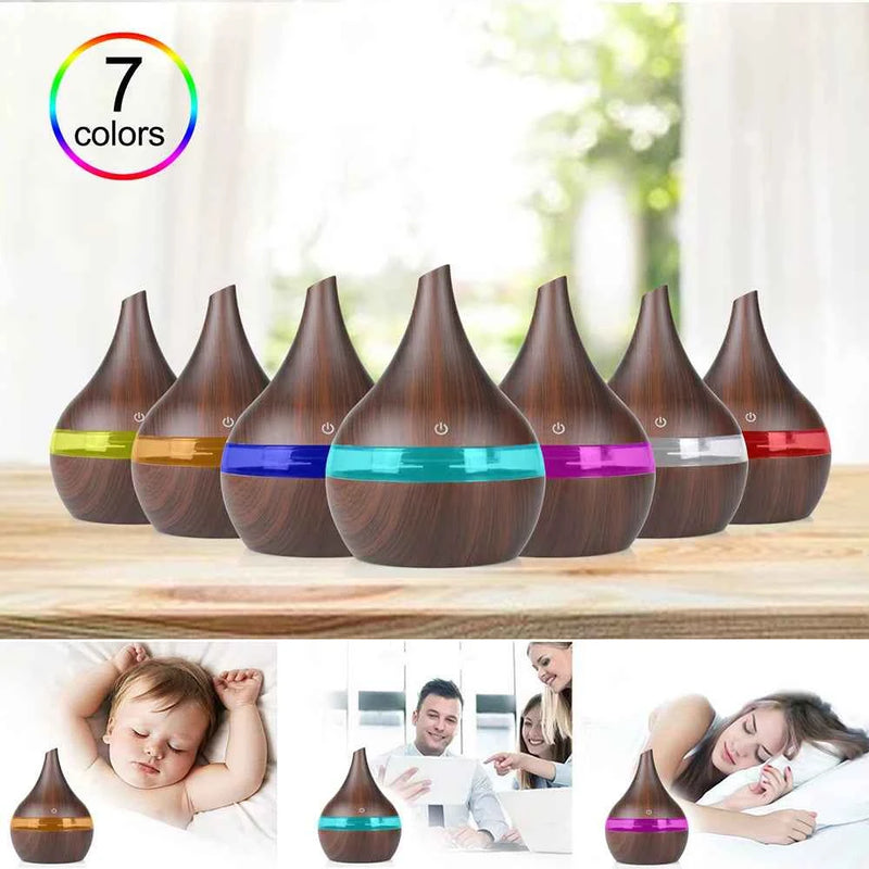 300ml Umidificatore Elettrico Aroma Diffusore D'aria Legno Umidificatore Ad Ultrasuoni Olio Essenziale Aromaterapia Freddo Mist Maker Per La Casa