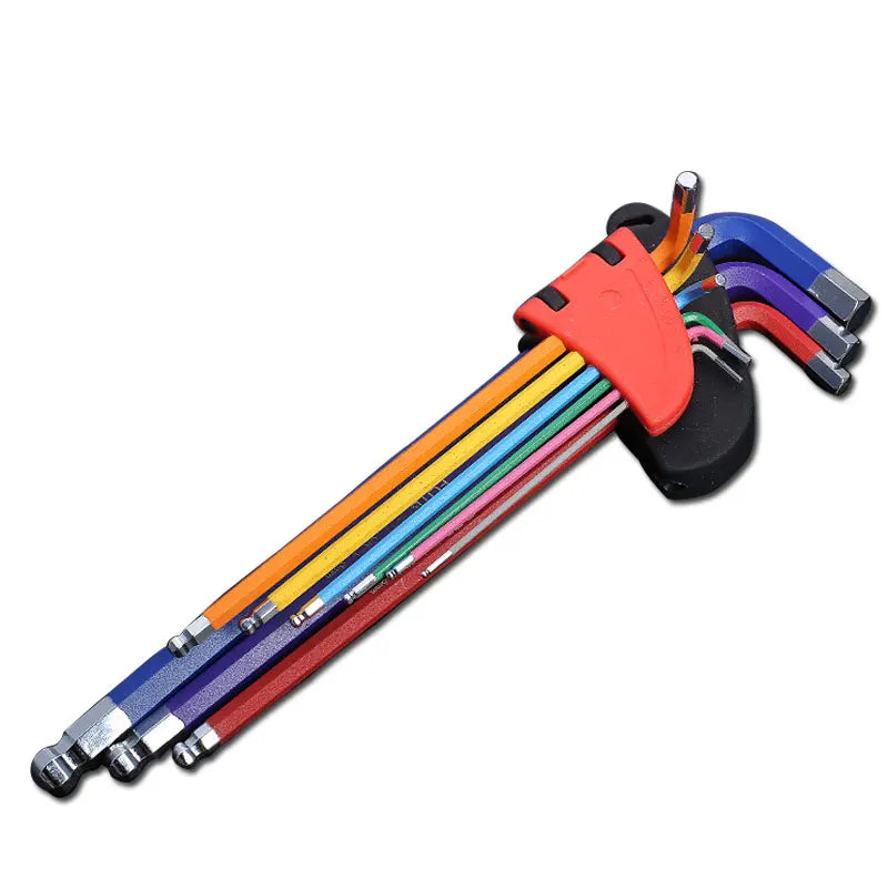 Set di chiavi a brugola Kit di chiavi a L per vite a brugola 9 pezzi Set di chiavi esagonali a braccio lungo da 1.5mm a 10mm utensili a mano con chiave esagonale per riparazione biciclette - Campeda