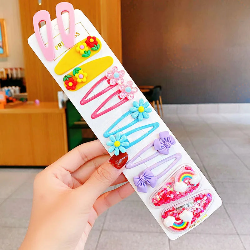 Set di 12 Nuove Mollette per Capelli Colorate e Carine Bambine - immagine 8