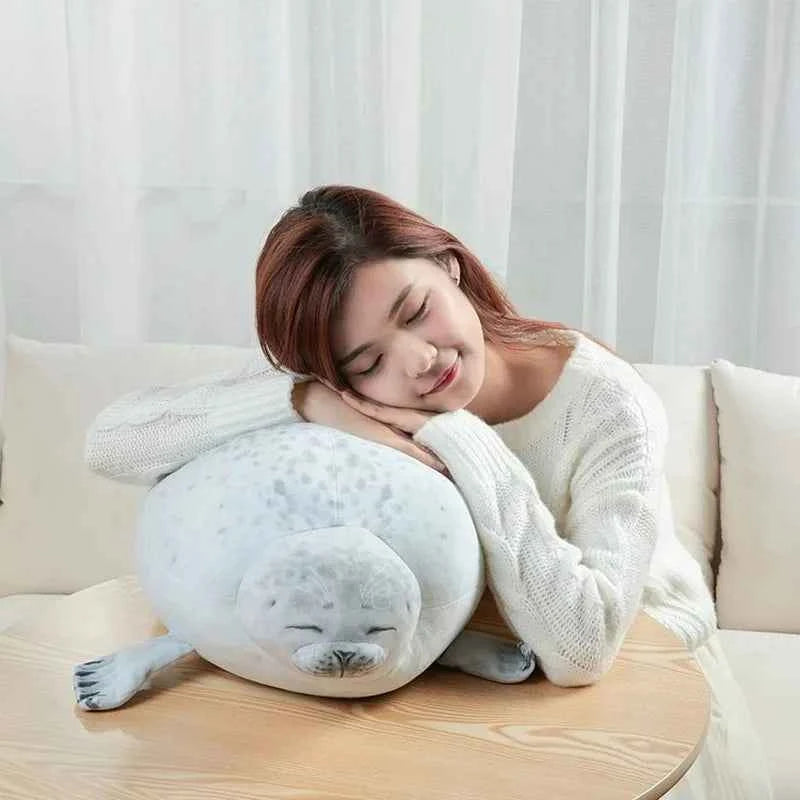 Angry Blob Seal Cuscino paffuto 3D Novità Leone marino Bambola Peluche Ripiene Giocattolo Bambino che dorme Cuscino di tiro Regali per bambini Ragazze