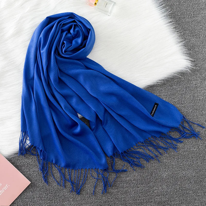 Sciarpa di Pashmina da donna Scialli Morbida sensazione cashmere Foulard viaggio - immagine 3