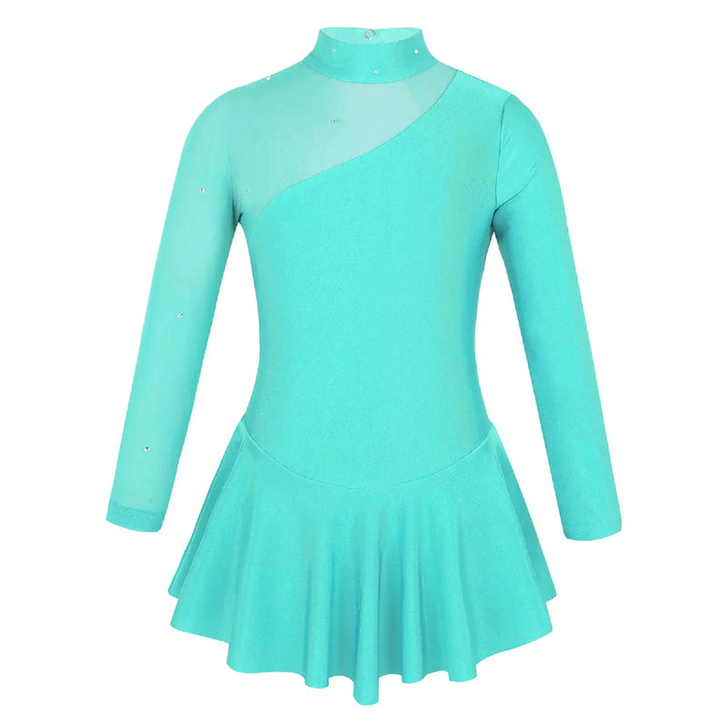 Body da ginnastica per ragazze Vestito balletto pattinaggio bambini Maniche lunghe - immagine 16