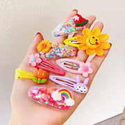 Set di 12 Nuove Mollette per Capelli Colorate e Carine Bambine - immagine 2