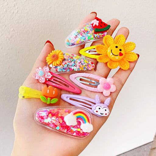 Set di 12 Nuove Mollette per Capelli Colorate e Carine Bambine - immagine 2