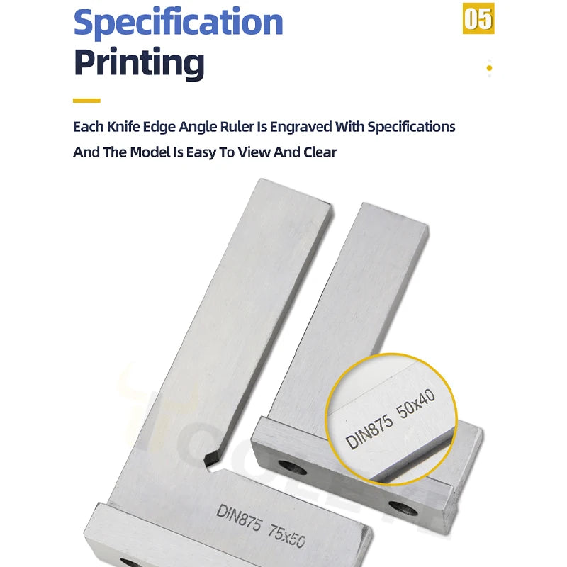 Prova il righello quadrato con bordo piatto quadrato Strumenti per la lavorazione del legno da 90 gradi Set di strumenti di misurazione con righello ad angolo retto in metallo-Quad
