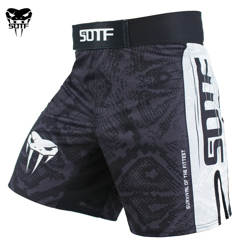 SOTF Snake Scale Fitness Sport traspiranti Pantaloncini da boxe MMA feroce Tiger Muay