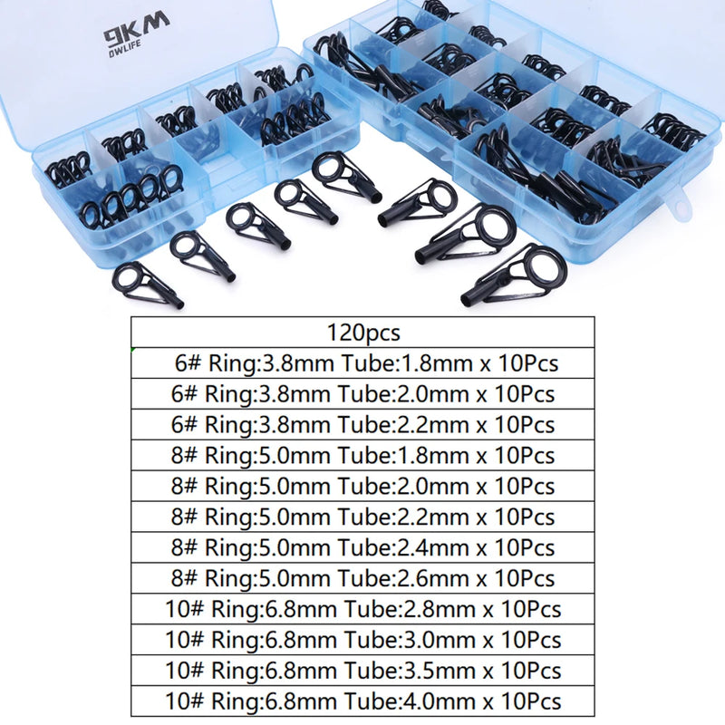 Kit di riparazione punta guida canna da pesca Set 24~230 pezzi per la - Nero 120 pezzi - immagine 9