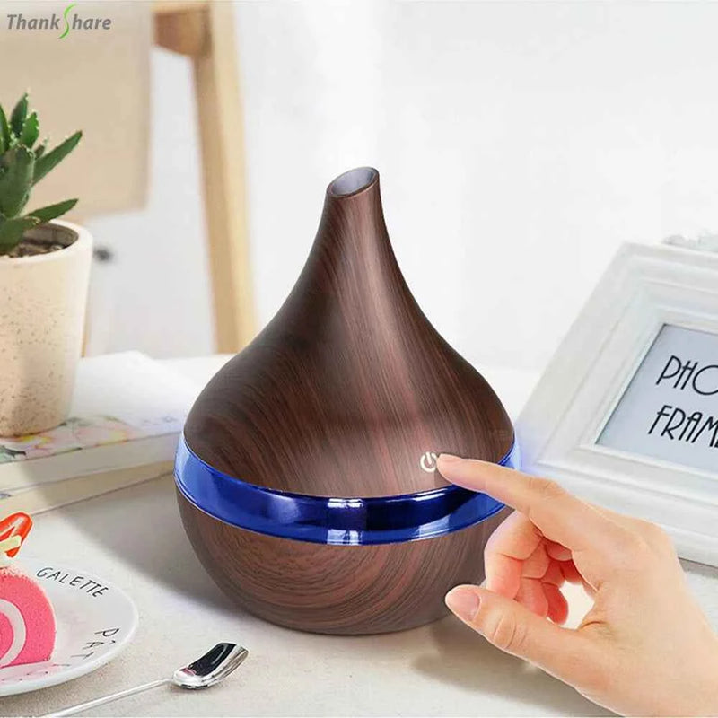 300ml Umidificatore Elettrico Aroma Diffusore D'aria Legno Umidificatore Ad Ultrasuoni Olio Essenziale Aromaterapia Freddo Mist Maker Per La Casa