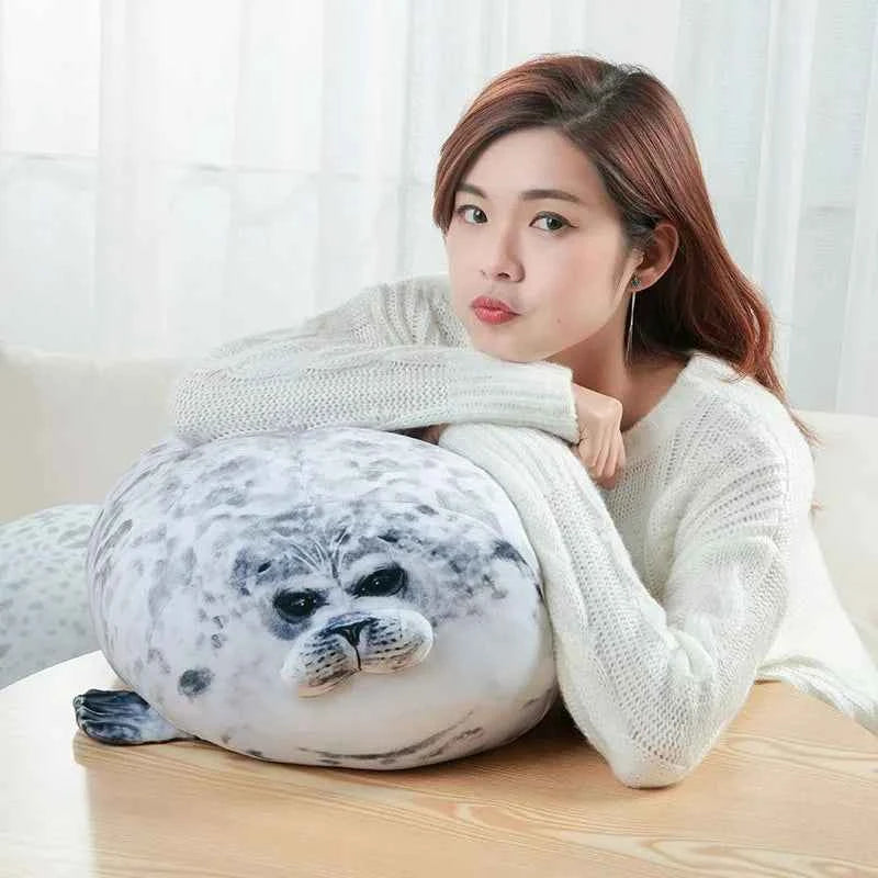 Angry Blob Seal Cuscino paffuto 3D Novità Leone marino Bambola Peluche Ripiene Giocattolo Bambino che dorme Cuscino di tiro Regali per bambini Ragazze