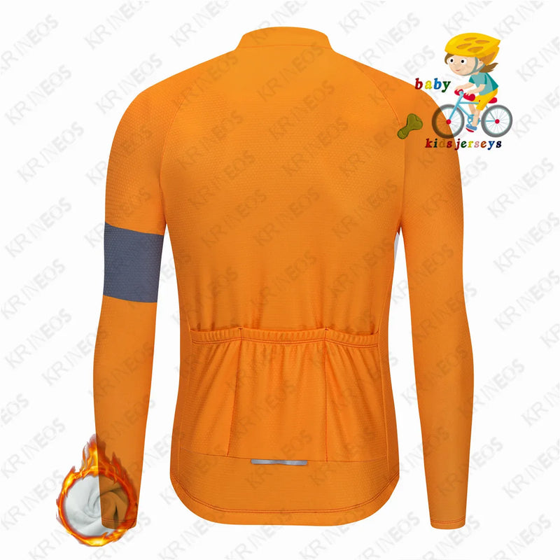 Maglia da Ciclismo per bambini KBORA Set invernale in pile termico abbigliamento - immagine 2