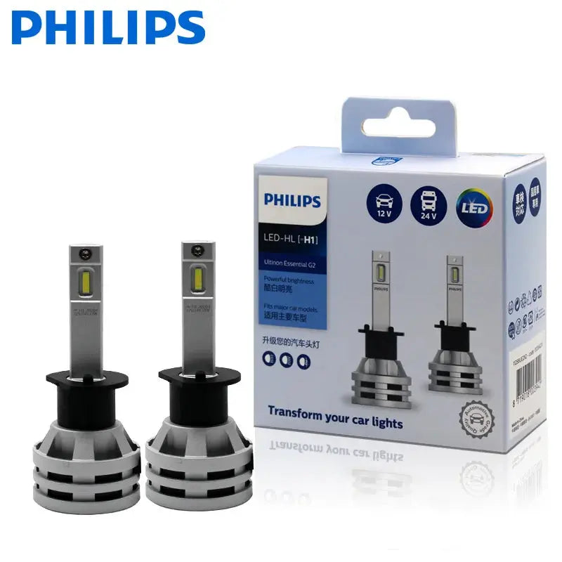 LAMPADE LED Philips Ultinon Essential G2 LED H1 H4 H7 H8 H11 H16 HB3 HB4 H1R2 9003 9005 9006 9012 6500K 6000K LUCE BIANCA