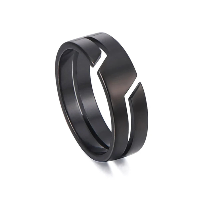 Anello in acciaio inossidabile Skyrim per uomo donna Anelli per dito casual minimalista nero 2025 Coppia gioielli Regalo di nozze per l'amante