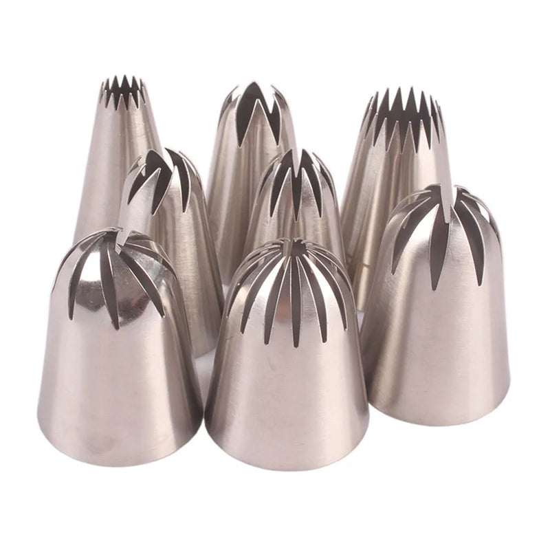 8 pz/set grandi ugelli per pasticceria in acciaio inossidabile punte per tubazioni di glassa crema rosa decorazione di torte cupcake utensili da cucina