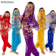 Bambini Danzatrice del ventre Cintura Pantaloni Velo Accessori per ali Maschera Abito