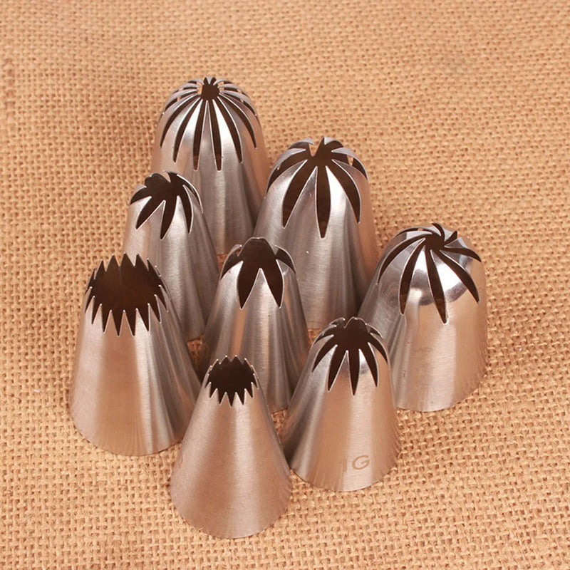 8 pz/set grandi ugelli per pasticceria in acciaio inossidabile punte per tubazioni di glassa crema rosa decorazione di torte cupcake utensili da cucina