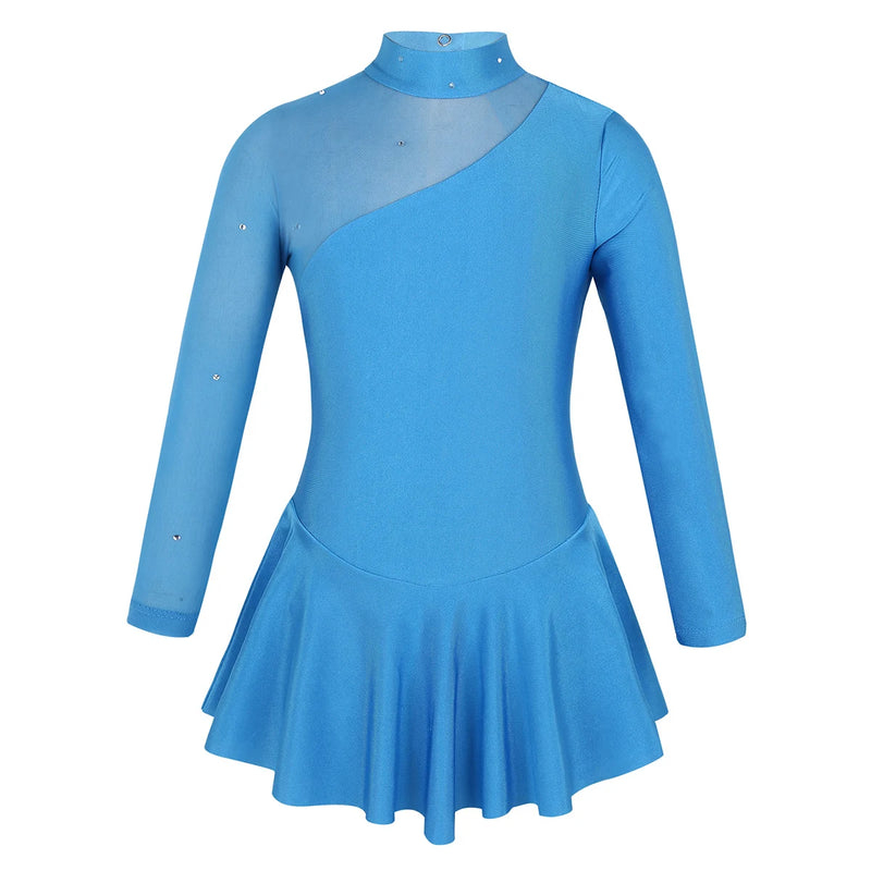Body da ginnastica per ragazze Vestito balletto pattinaggio bambini Maniche lunghe - immagine 9