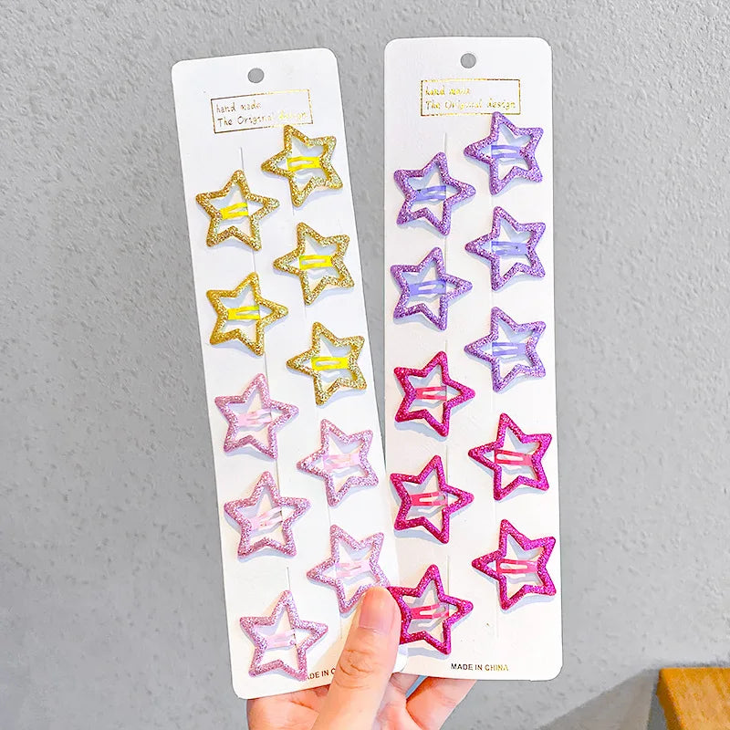 10/20/30/40 Nuove Mollette per Capelli a Forma di Goccia Colorate e Carine Bambine - 20pcs star - immagine 18