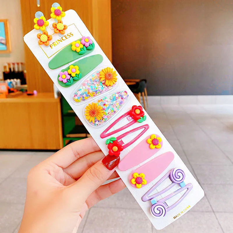 Set di 12 Nuove Mollette per Capelli Colorate e Carine Bambine - immagine 15