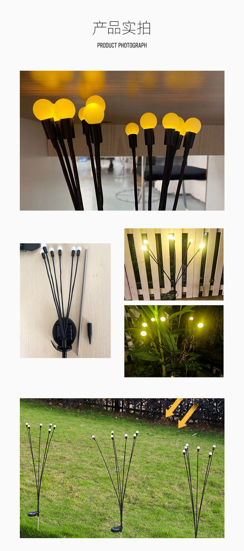 Luci da giardino a LED solari a forma di lucciola