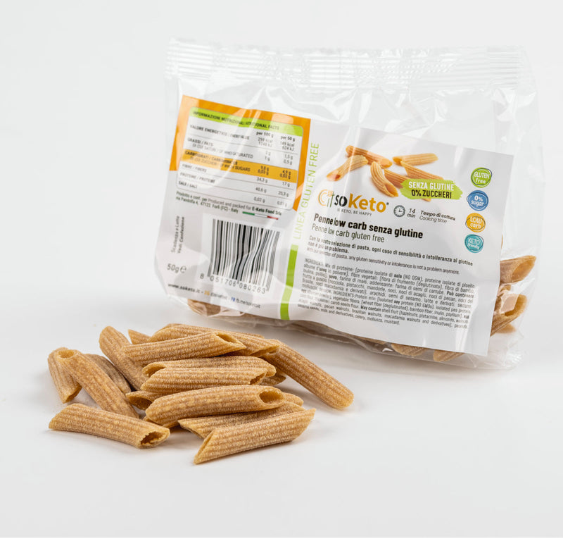 Penne KETO SENZA GLUTINE 0 % zuccheri - 50gr