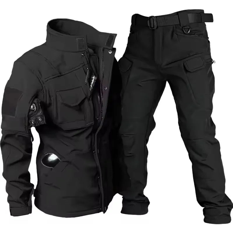 Set tattici impermeabili in pelle di squalo da uomo pile addensato nuove giacche - immagine 4