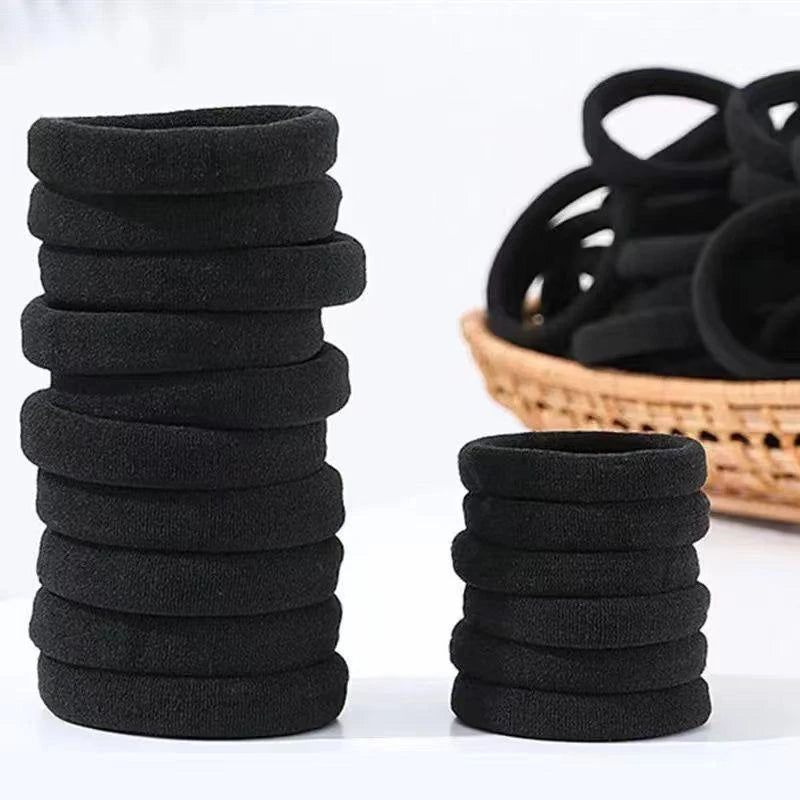 50/100 Pezzi Elastici Neri per Capelli Fasce Elastiche ad Alta Elasticità - immagine 7