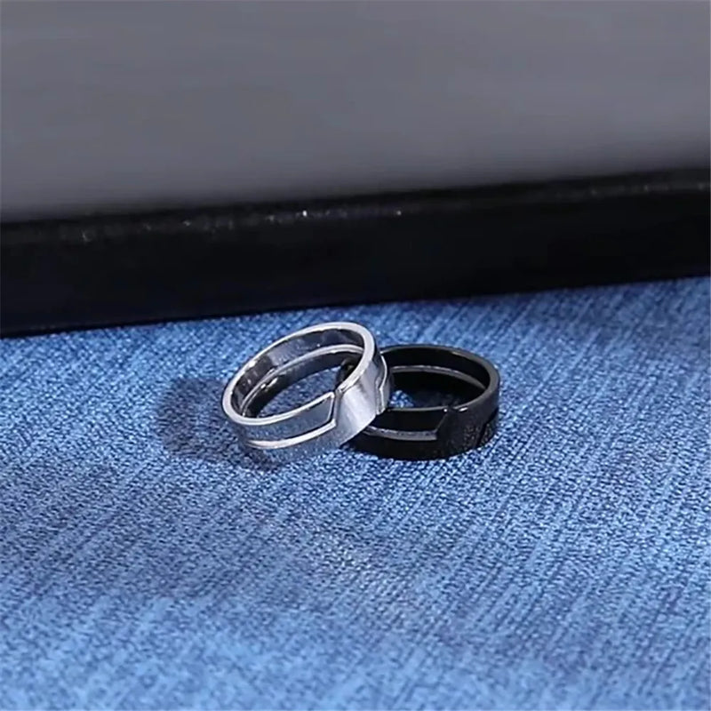 Anello in acciaio inossidabile Skyrim per uomo donna Anelli per dito casual minimalista nero 2025 Coppia gioielli Regalo di nozze per l'amante