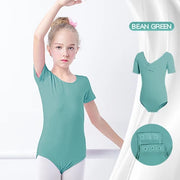 Body per balletto di base ragazze da ballo in cotone ginnastica a maniche - Bean Green 110(height100-105cm) - immagine 22