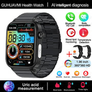 AI Diagnosi Lipidi nel sangue Acido urico Test di composizione corporea Smart Watch - Black-Steel-B-2A - immagine 10