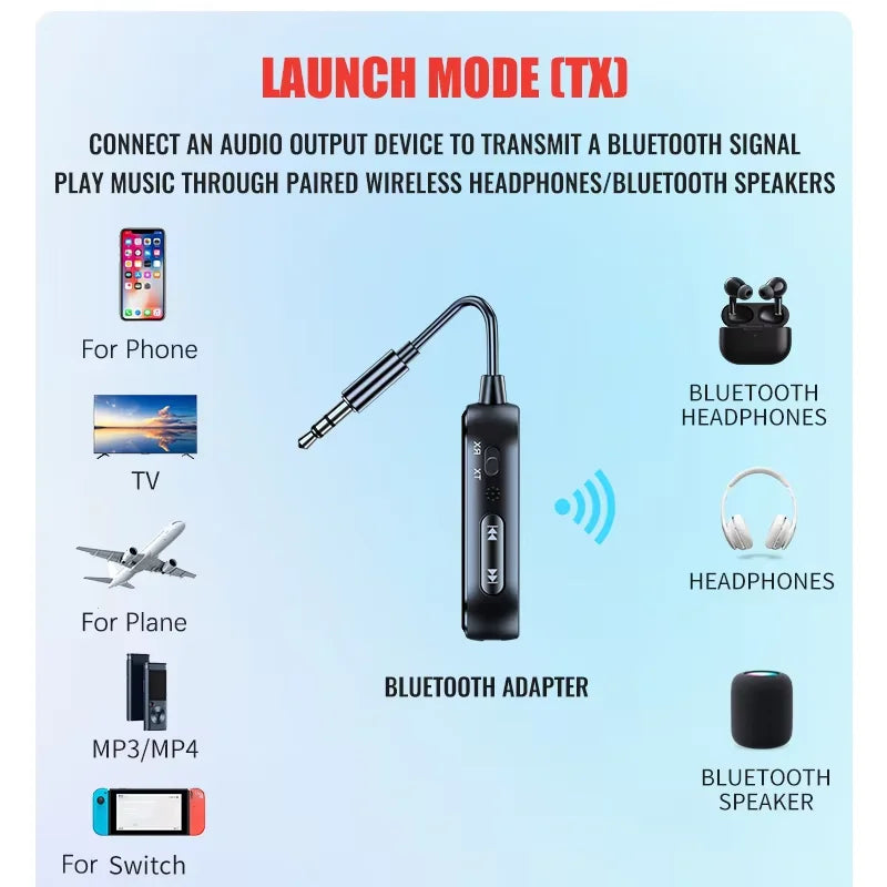 Ricevitore trasmettitore audio Bluetooth 6.0 AUX Adattatore wireless 2 IN 1 da 3 - immagine 8