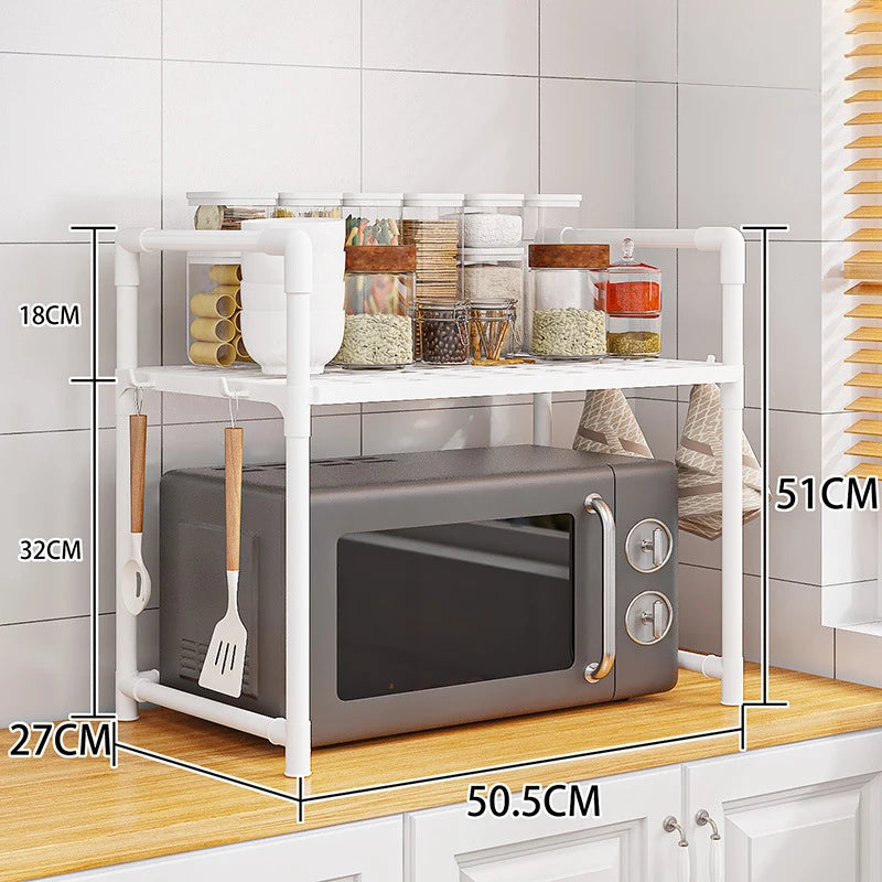 Scaffale da cucina Scaffale per microonde Scaffale organizer per condimenti Scaffale multistrato Semplice scaffale da appoggio per riordinare Accessori da cucina