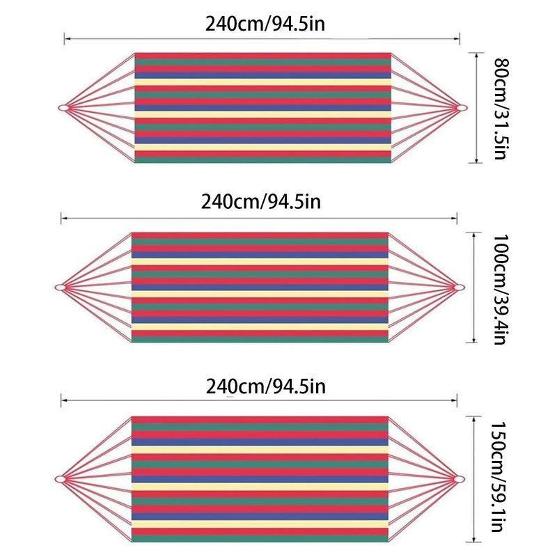 Amaca doppia amaca in tela di cotone per 2 persone con cinghie per alberi per Patio giardino cortile esterno e interno (rosso, blu)