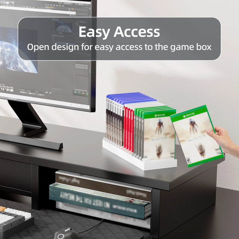 Torre di supporto per videogiochi per PS5/PS4/PS3/Xbox Series S e X/Xbox one Game, supporto universale per dischi di gioco Verticale Blu Ray C