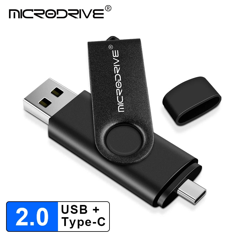 Chiavetta USB OTG 2 IN 1 di tipo C in metallo 128 GB Chiavetta USB 4 GB 8 GB 32 GB 64 GB 128 GB Cle USB Cle Chiavetta USB Memoria USB