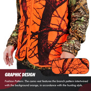 GUGULUZA M-4XL Gilet da esterno uomo Escursionismo Pesca Campeggio Caccia arancione - immagine 5