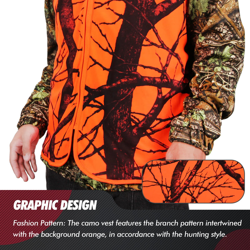 GUGULUZA M-4XL Gilet da esterno uomo Escursionismo Pesca Campeggio Caccia arancione - immagine 5
