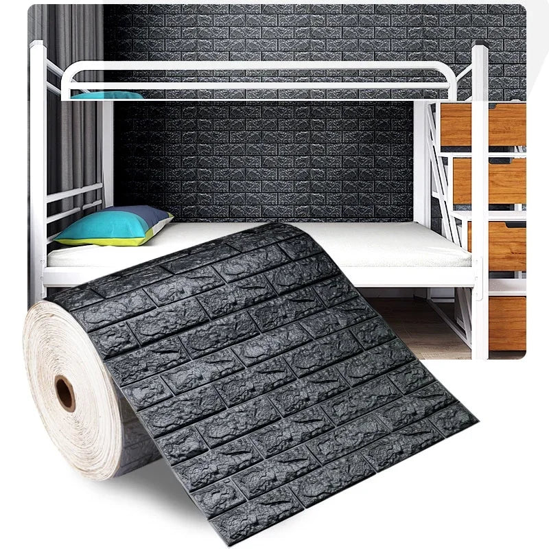 Carta da Parati 3D Effetto Mattone Autoadesiva in Schiuma Impermeabile per Decorazione Casa e Rivestimento Pareti