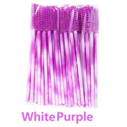 ANNAFRIS 50 Pz Spazzola per ciglia usa e getta Testa morbida Pennello sopracciglia - Bianco Viola - immagine 12