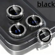 Pellicola protettiva per obiettivo della fotocamera – strass e glitter - Black For iPhone Duo(2pcs)