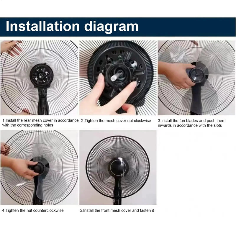 Pale di Ricambio Universali per Ventilatore da Parete 40cm, Accessori Elettrici per Ventilatori da Interno, Scrivania, Ufficio, Dormitorio, Cucina, Tavolo, Pavimento, Parete