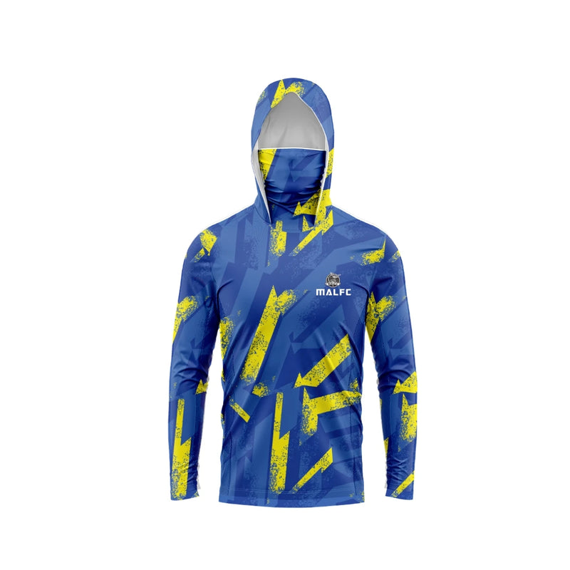 MALFC Camicia da pesca con cappuccio uomo maglietta a maniche lunghe protezione UV - immagine 8
