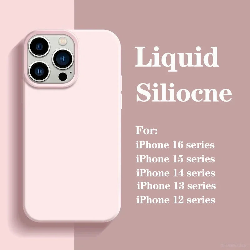 Custodie ufficiali originali in silicone per iPhone 16 15 12 14 13 Pro Max 15 16 Plus logo Custodia per Apple iPhone 11 14 15 16 Pro Cover