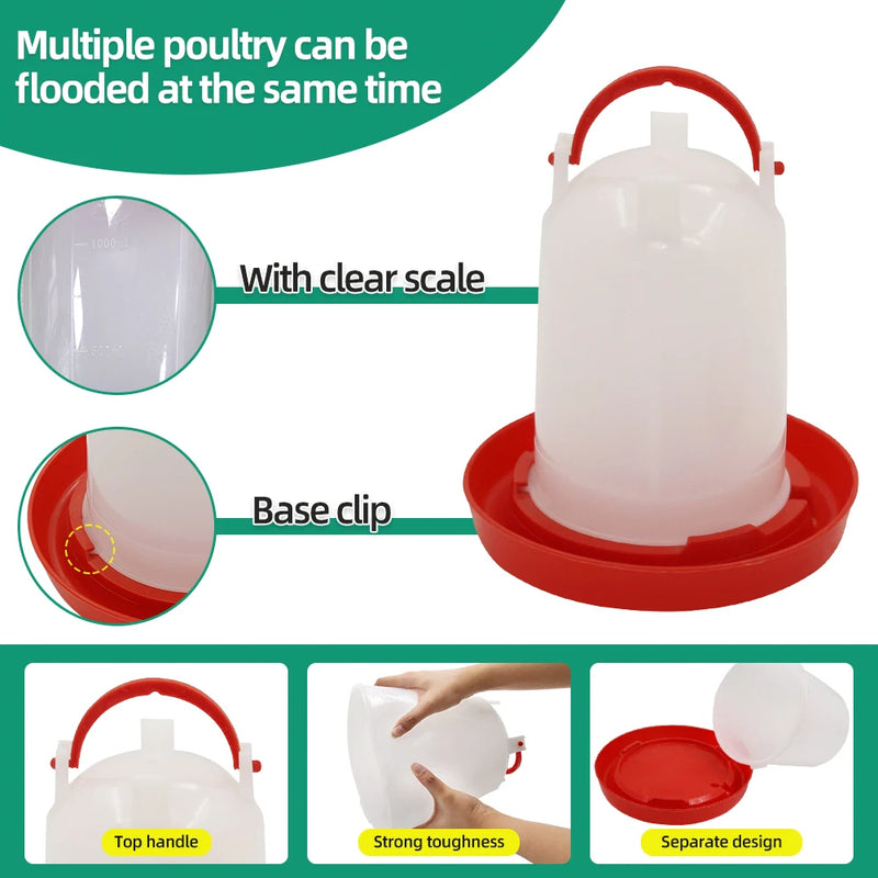 Dispenser Automatico 3kg+3L per Cibo e Acqua Polli Uccelli - immagine 5