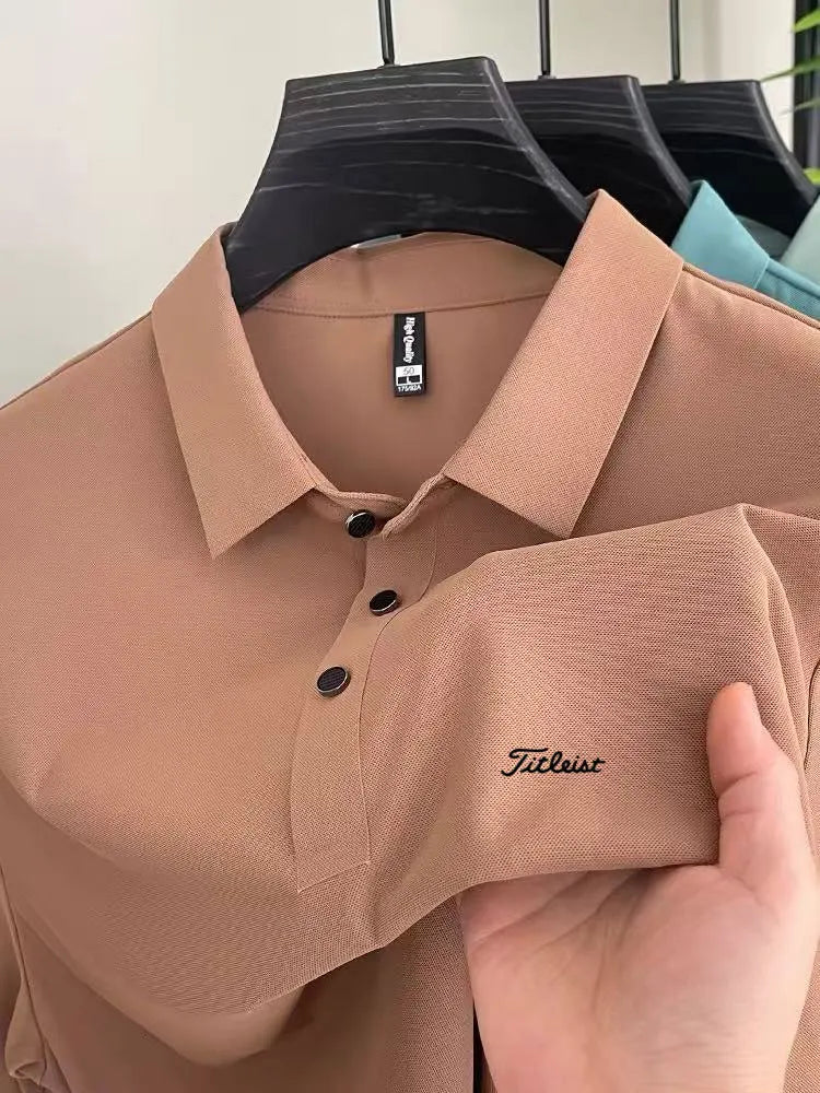 Polo da Golf Uomo Casual per Esterni T-Shirt Estiva di Alta Gamma - immagine 4