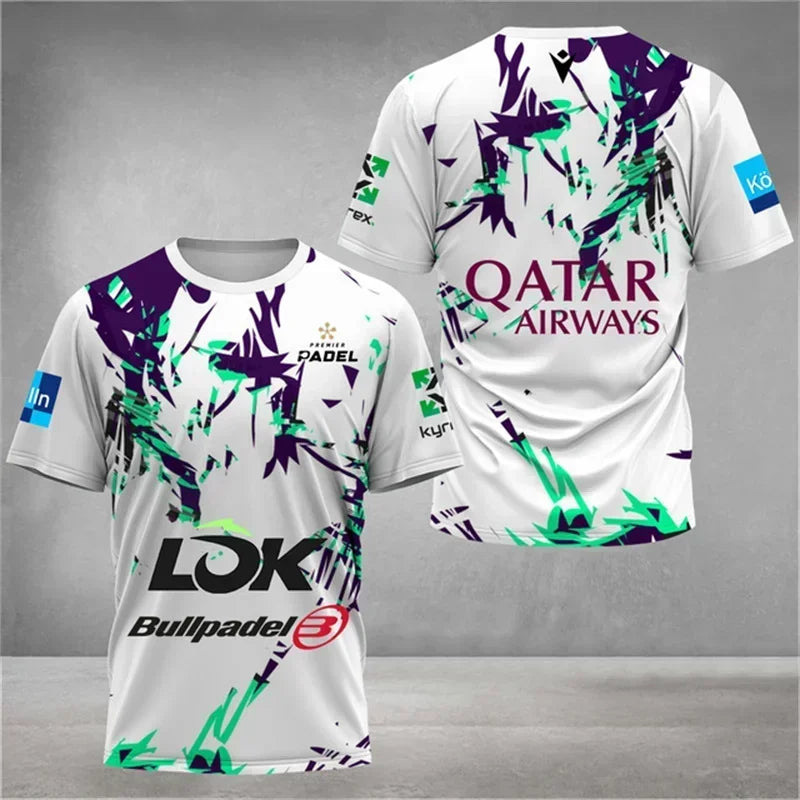T-shirt da tennis a rapida asciugatura uomo abbigliamento estivo per padel - immagine 5