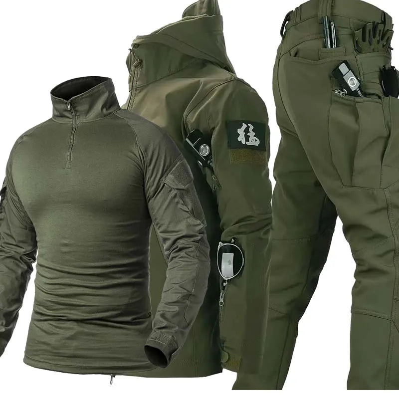 Tuta da combattimento Soft Shell Uniforme militare Giacche militari Top con cappuccio - immagine 14