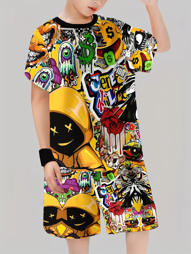 Completo Sportivo per Bambini con Grafica Graffiti