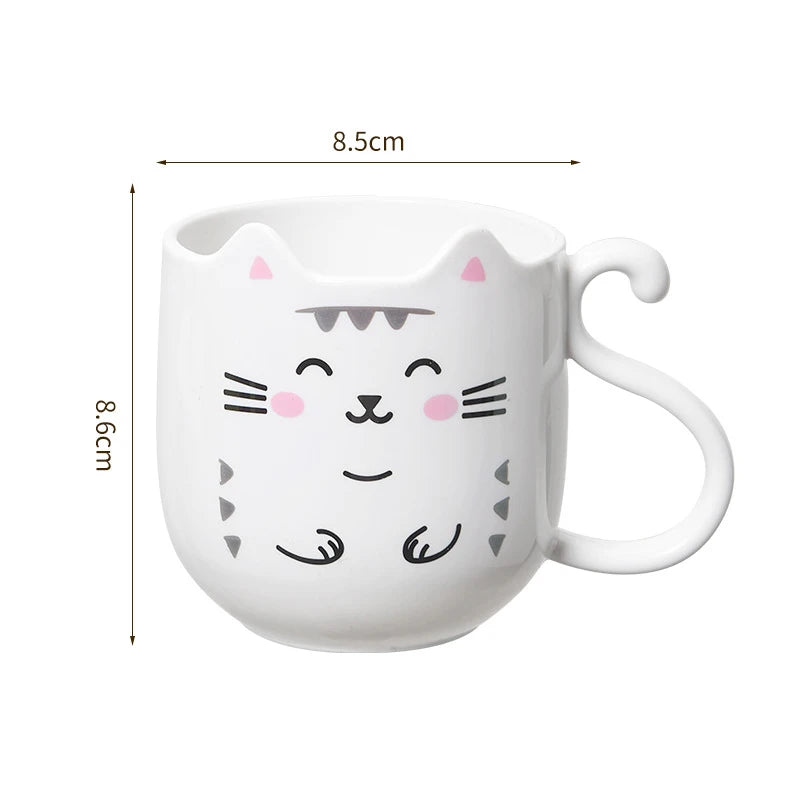 Cute Cat collutorio mug tazza per spazzolino da denti Home Travel Cartoon addensato Wash Cup tazze di plastica