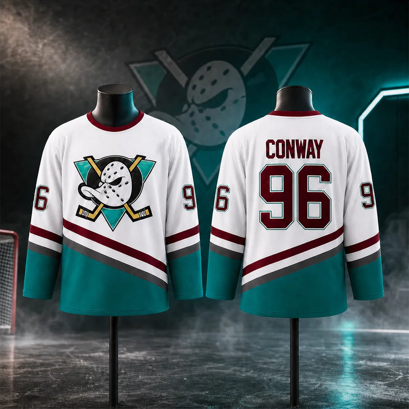 Maglia da Hockey su Ghiaccio White Duck Versione Film Numeri 96 e 99 - immagine 3