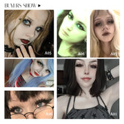 Ciglia finte cosplay 2 paia/pacco a strisce bagnate con punte Manga per trucco - immagine 2